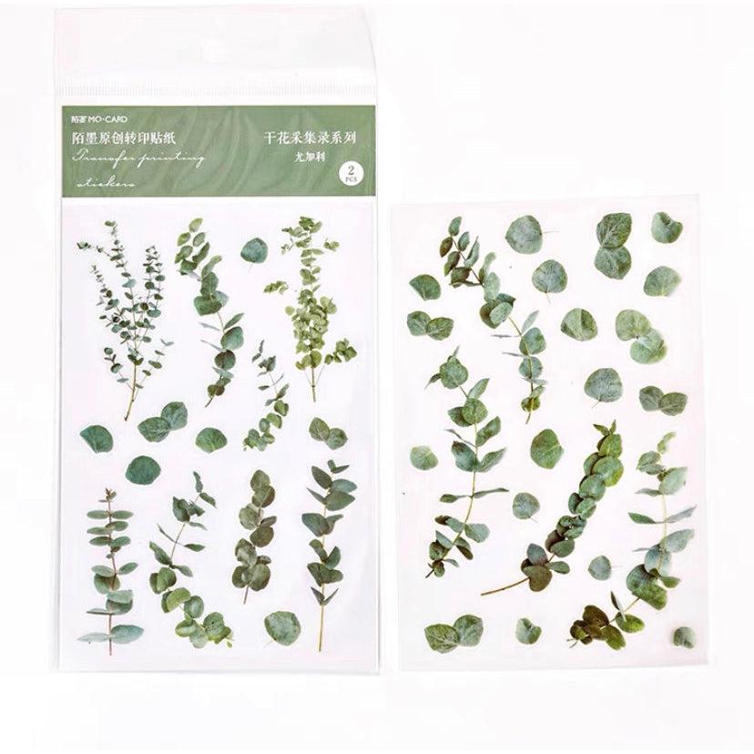 Print-on Flower Stickers Sheets, Flora Botanical Plant Sticker Sheets