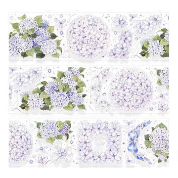 Purple Florals Washi Tapes/  Hydrangea Washi Tape Sample, Hydrangea Flower Stickers