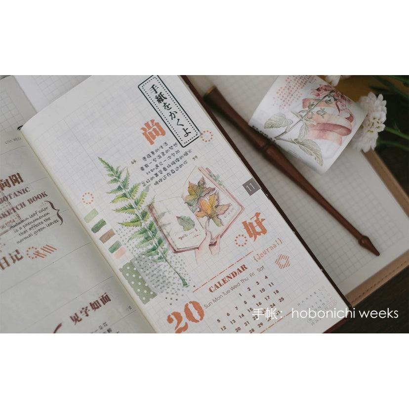 Qiqiyu Vol.2 Flowers and Plants Themed Washi Tape, Watercolor Florals Stickers