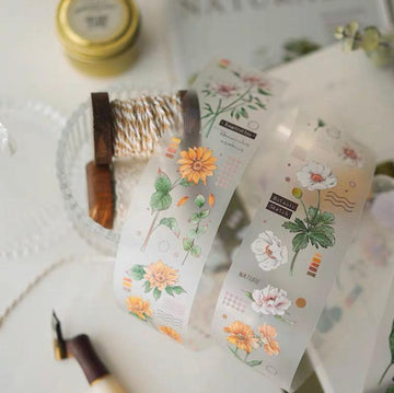 Qiqiyu Vol.5 Flowers PET Tape, Florals Stickers, Sunflower Tape