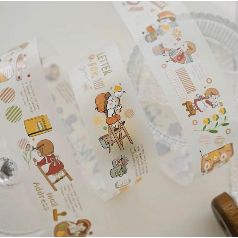 Qiqiyu Vol.5 Girls and Stationery Tape, Girls Stickers, Traveling Girl Tapes