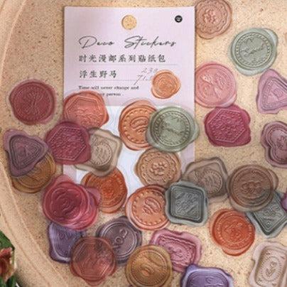 Seal Wax Stickers Pack, 40pcs PET Wax Seals Stamp Stickers