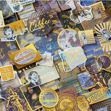 Vintage Gold Foil Washi Stickers Pack, 8 Styles