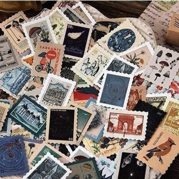 Vintage Stamps Stickers Pack, Junk Journal Stickers