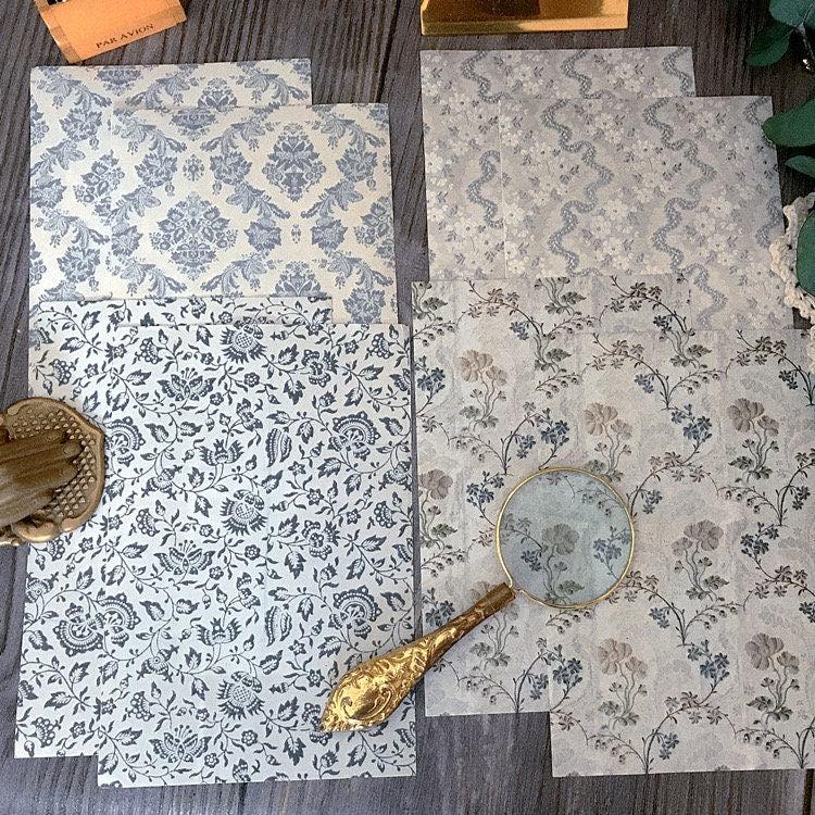 Vintage Style Background Pattern Rustic Paper, Stickers, Scrapbook Paper, Collage Sheet