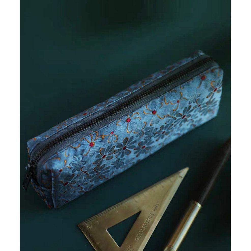 Vintage Style Brocade Fabric Pencil Cases Box Stationery Cases