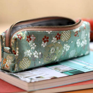 Vintage Style Brocade Fabric Pencil Cases Box Stationery Cases