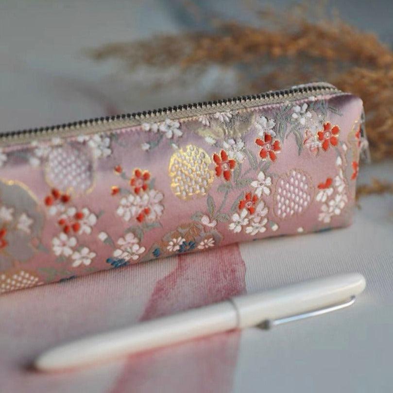 Vintage Style Brocade Fabric Pencil Cases, Stationery Cases