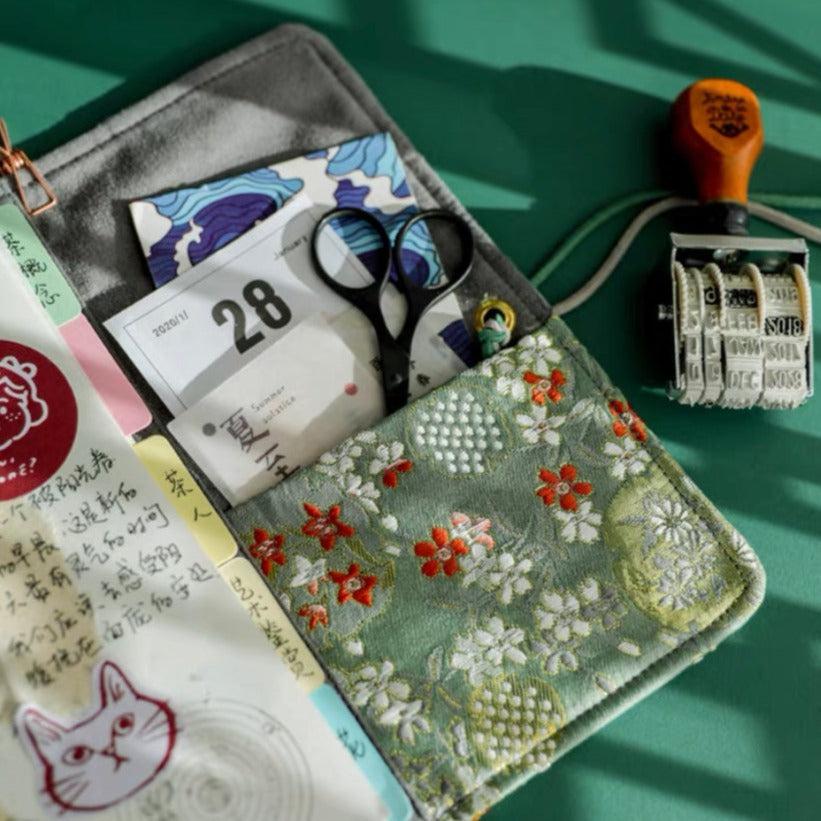 Vintage Style Fabric Traveler's Journal, Scrapbook, Bullet Journals,