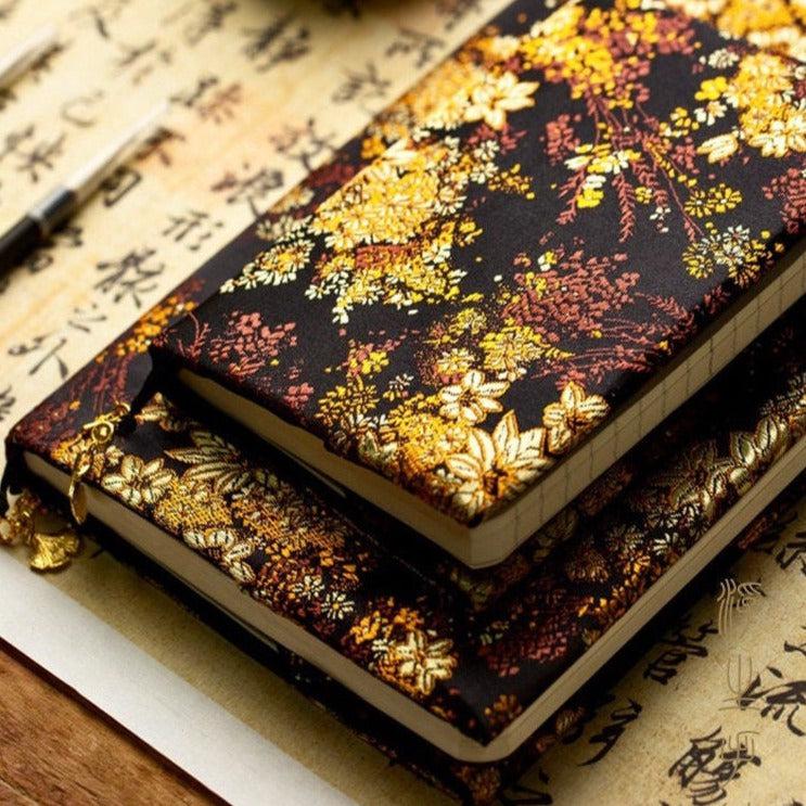 Vintage Style Flower Brocade Fabric Journal Covers, Notebook, Scrapbook