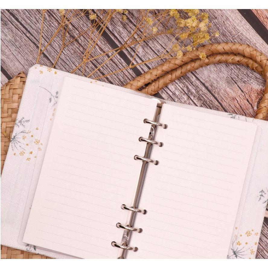 White Flower Fabric Ring Binder, Journals, Planners, Agenda