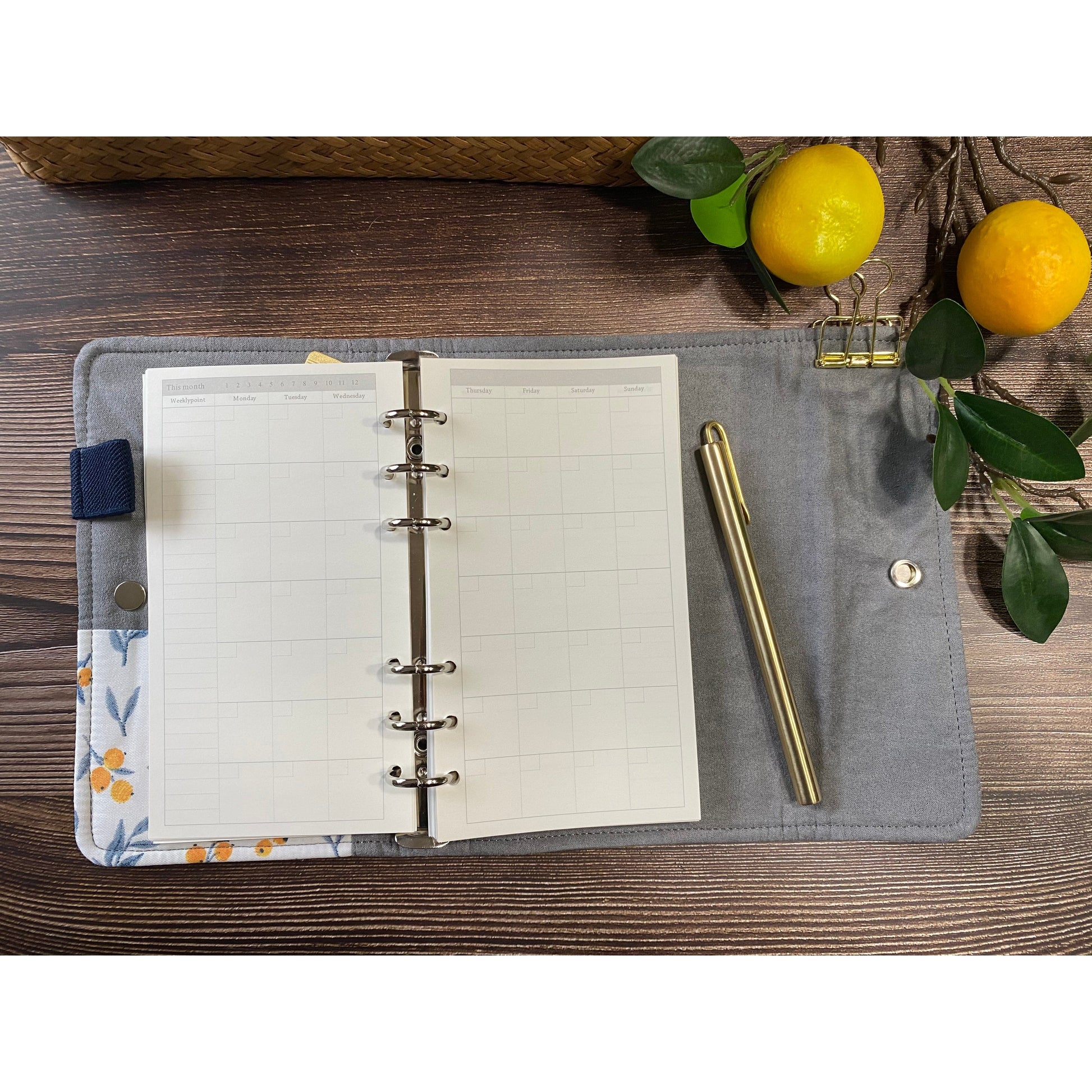 Yellow Fruit Bullet Journal, Ring Binder, Traveler’s Journals