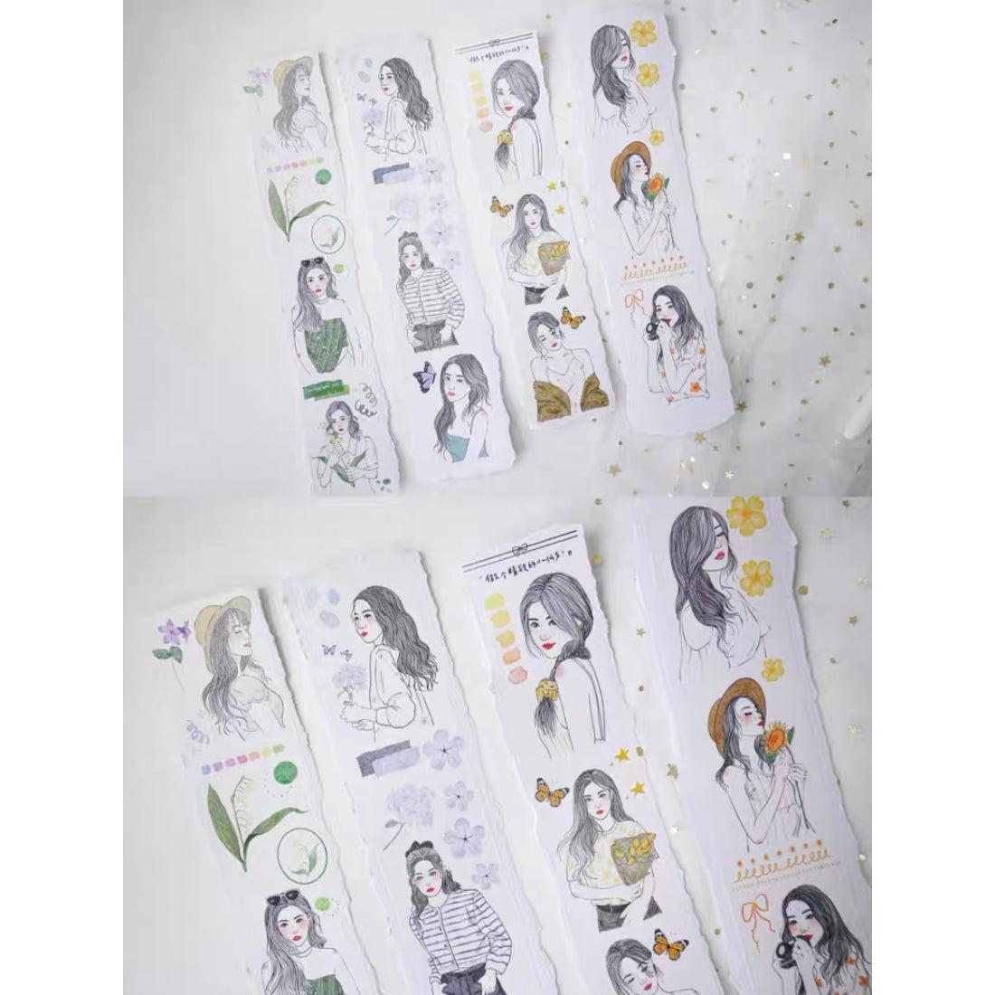 Yuanzi / Spring Girls Tapes, Stickers, Journal stickers