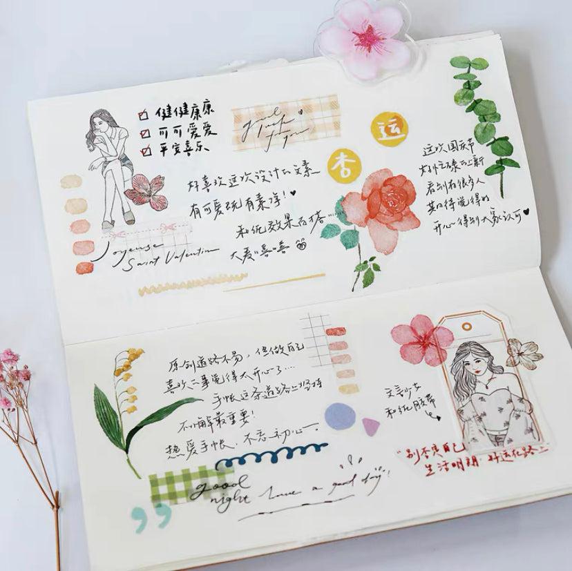 Yuanzi / Watercolor Spring Flowers Stickers,Journal stickers