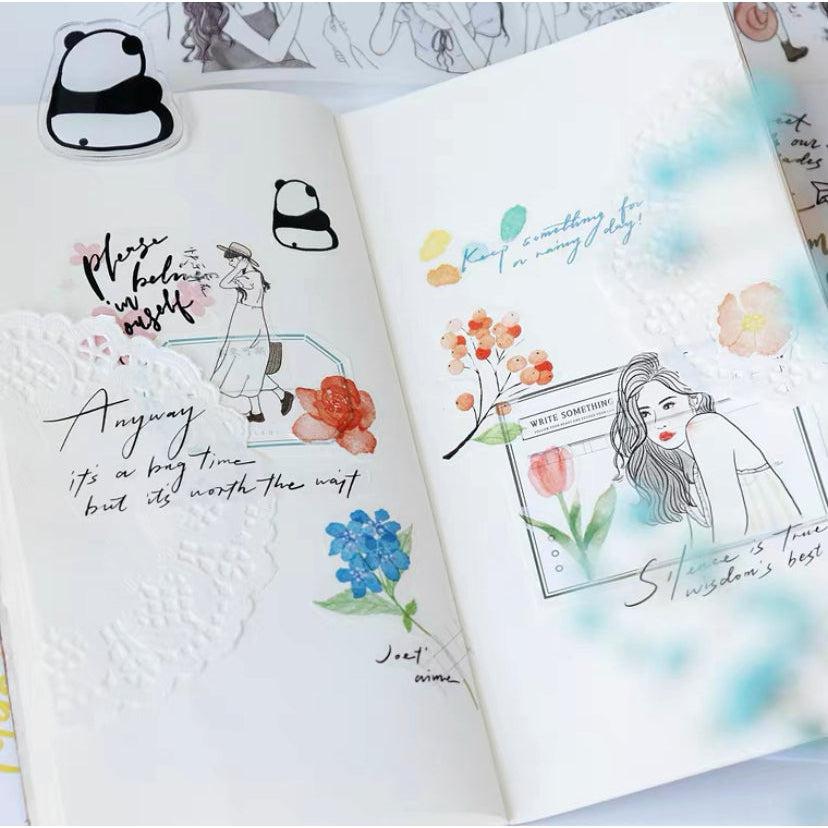 Yuanzi / Watercolor Spring Flowers Stickers,Journal stickers